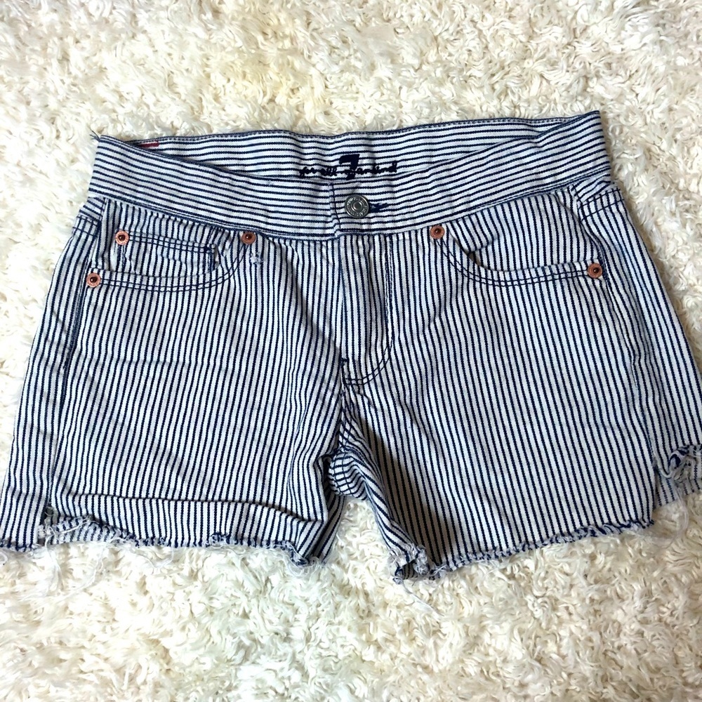 7 for all Mankind striped denim shorts